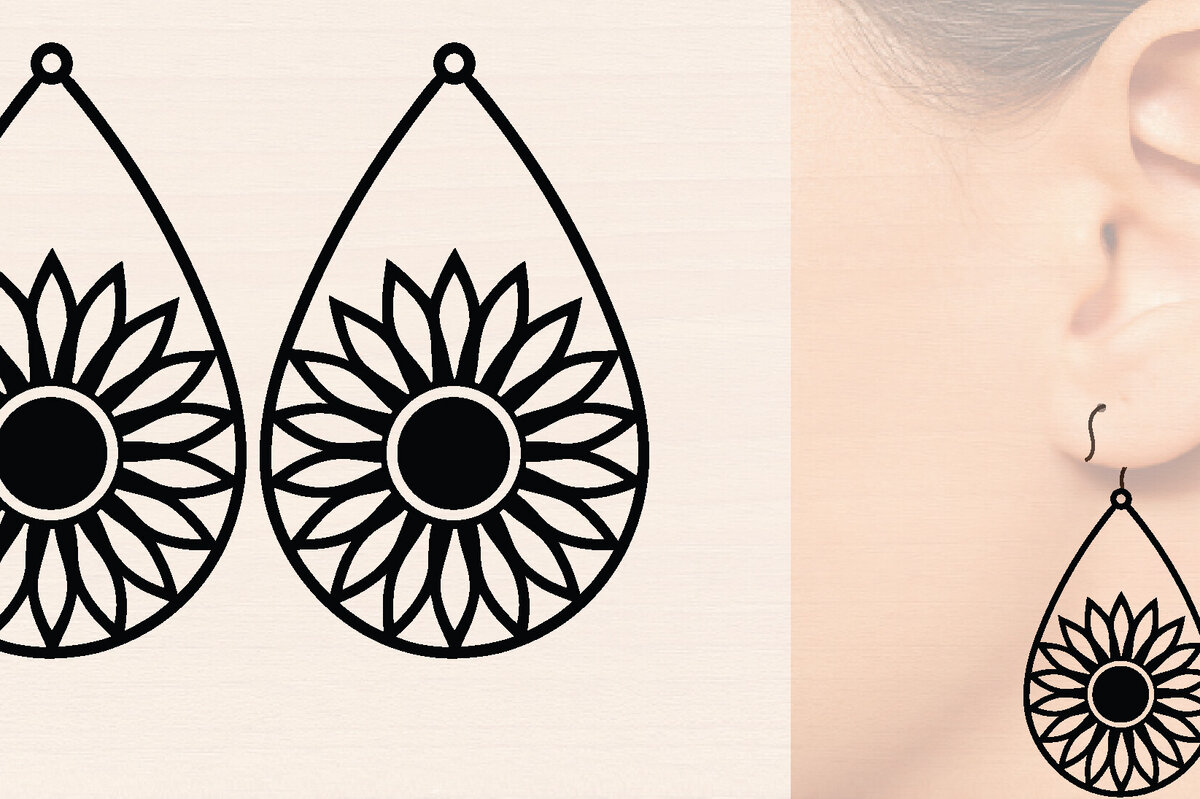 Intra απο ξύλο plywood 3mm-4mm πάχος – Σκουλαρίκια από ξύλο ηλίανθου με Δίασταση  5x5 cm INTRAFABR-120423128