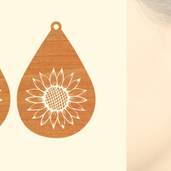 Intra απο ξύλο plywood 3mm-4mm πάχος – Σκουλαρίκια από ξύλο ηλίανθου με Δίασταση  5x5 cm INTRAFABR-63117144 - Image 1