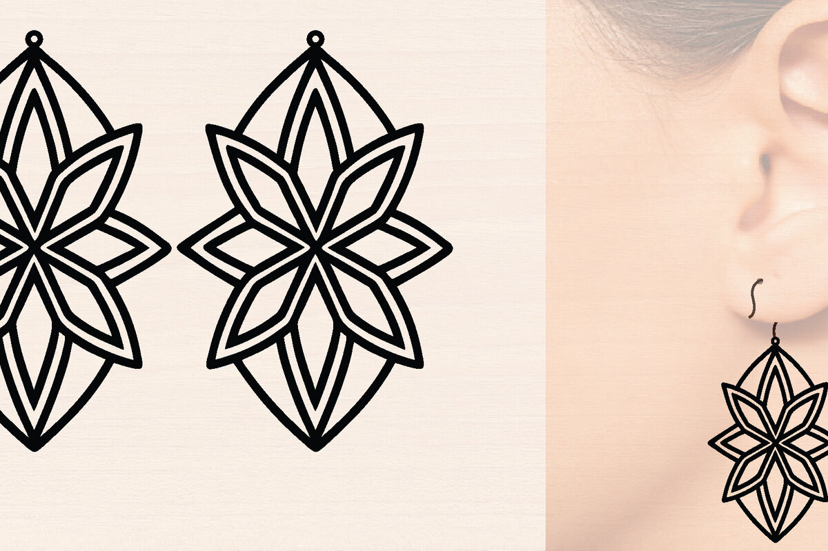 Intra απο ξύλο plywood 3mm-4mm πάχος – Σκουλαρίκια από ξύλο ηλίανθου με Δίασταση  5x5 cm INTRAFABR-120423363