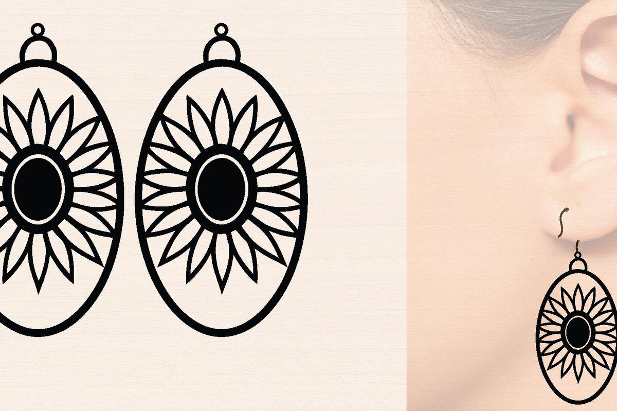 Intra απο ξύλο plywood 3mm-4mm πάχος – Σκουλαρίκια από ξύλο ηλίανθου με Δίασταση  5x5 cm INTRAFABR-120423625