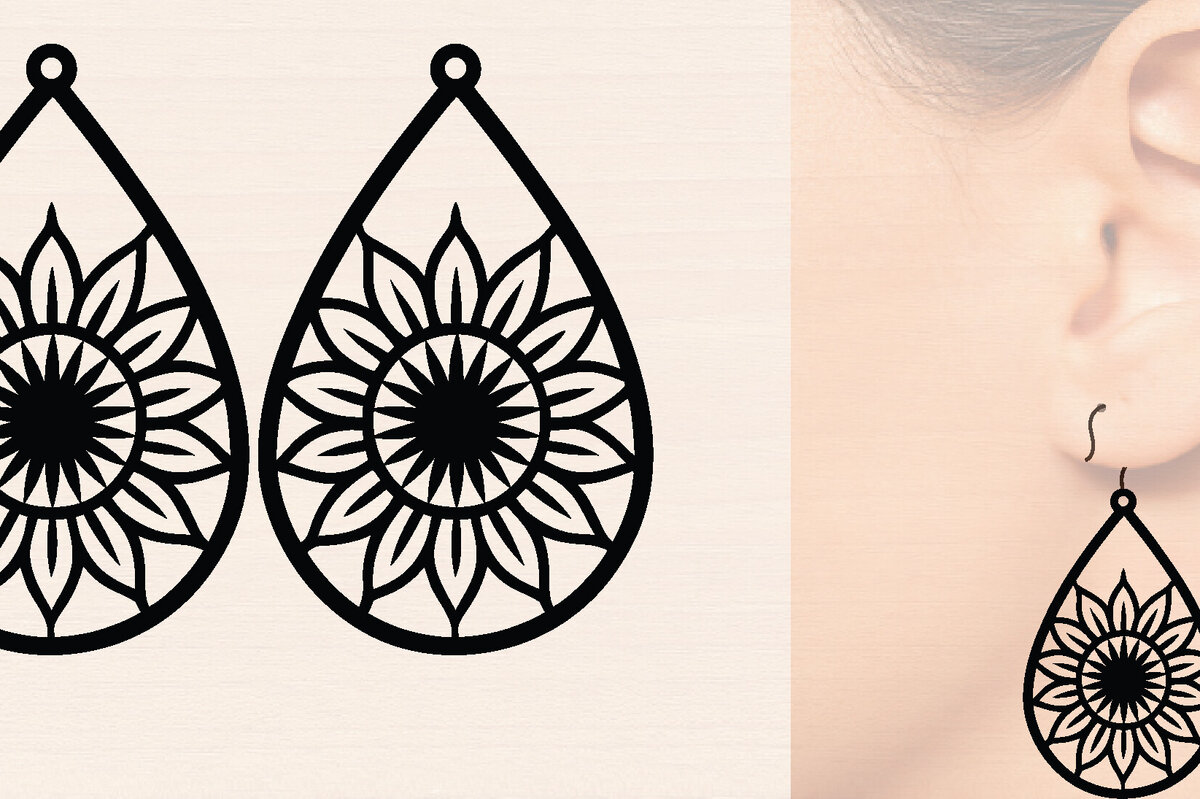 Intra απο ξύλο plywood 3mm-4mm πάχος – Σκουλαρίκια από ξύλο ηλίανθου με Δίασταση  5x5 cm INTRAFABR-120423818