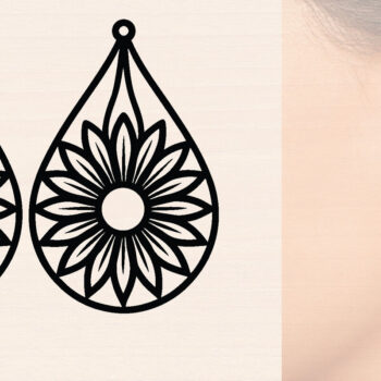 Intra απο ξύλο plywood 3mm-4mm πάχος – Σκουλαρίκια από ξύλο ηλίανθου με Δίασταση  5x5 cm INTRAFABR-120423910 - Image 1