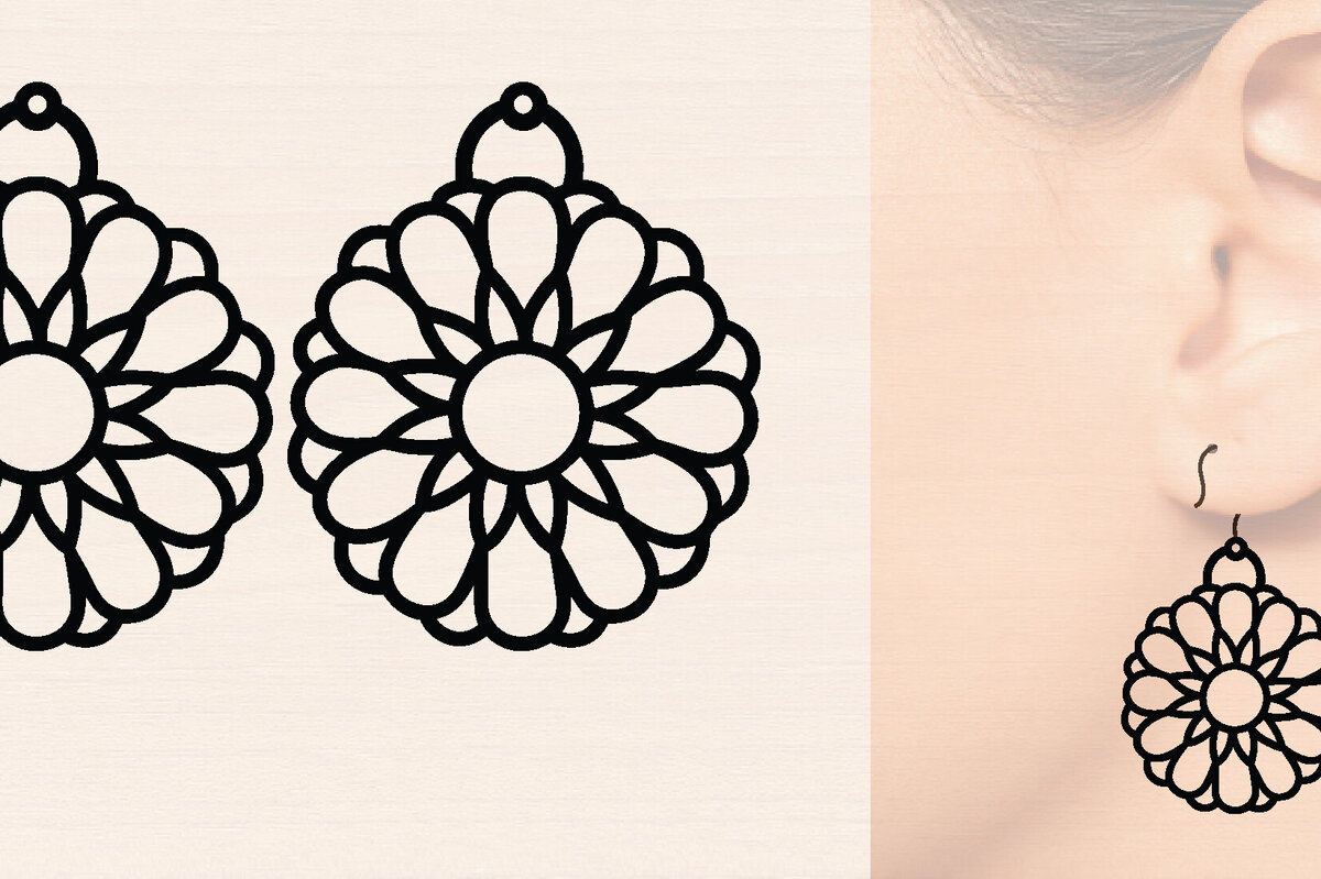 Intra απο ξύλο plywood 3mm-4mm πάχος – Σκουλαρίκια από ξύλο ηλίανθου με Δίασταση  5x5 cm INTRAFABR-120424041