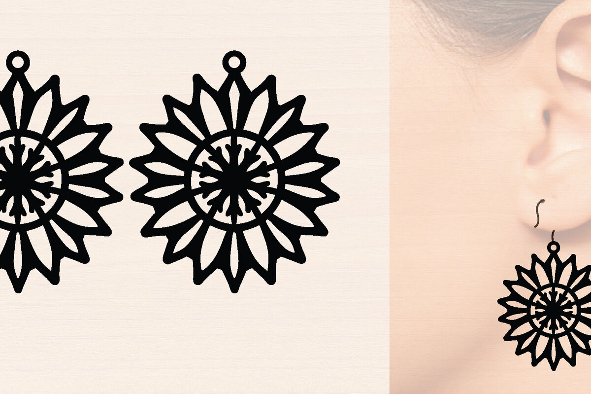 Intra απο ξύλο plywood 3mm-4mm πάχος – Σκουλαρίκια από ξύλο ηλίανθου με Δίασταση  5x5 cm INTRAFABR-120424128