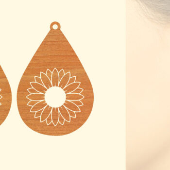 Intra απο ξύλο plywood 3mm-4mm πάχος – Σκουλαρίκια από ξύλο ηλίανθου με Δίασταση 5x5 cm INTRAFABR-63117401 - Image 1