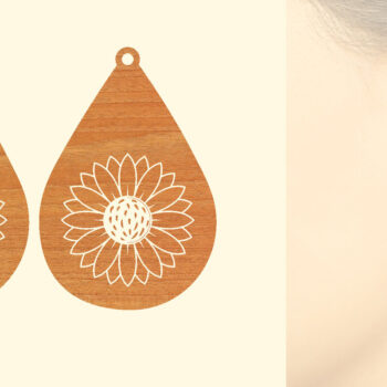 Intra απο ξύλο plywood 3mm-4mm πάχος – Σκουλαρίκια από ξύλο ηλίανθου με Δίασταση 5x5 cm INTRAFABR-63117492 - Image 1