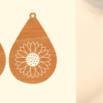 Intra απο ξύλο plywood 3mm-4mm πάχος – Σκουλαρίκια από ξύλο ηλίανθου με Δίασταση 5x5 cm INTRAFABR-63117606 - Image 1