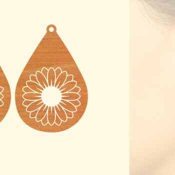 Intra απο ξύλο plywood 3mm-4mm πάχος – Σκουλαρίκια από ξύλο ηλίανθου με Δίασταση 5x5 cm INTRAFABR-63116842 - Image 1