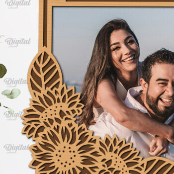 Intra απο ξύλο plywood 3mm-4mm πάχος – Ηλίανθοι Κορνίζες φωτογραφιών Πακέτο κοπής με λέιζερ Δίασταση  20x20 cm INTRAFABR-100604781 - Image 4