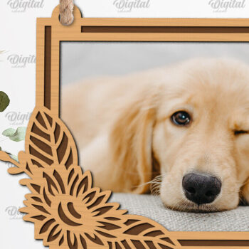 Intra απο ξύλο plywood 3mm-4mm πάχος – Ηλίανθοι Κορνίζες φωτογραφιών Πακέτο κοπής με λέιζερ Δίασταση  20x20 cm INTRAFABR-100604781 - Image 5