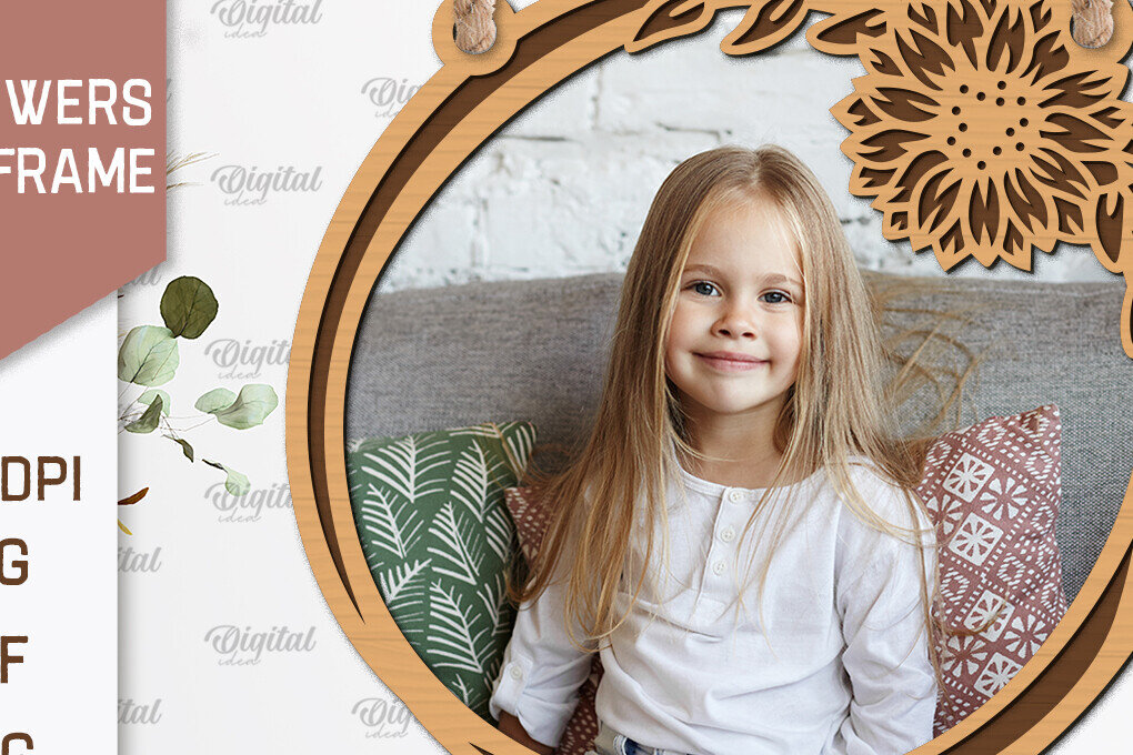 Intra απο ξύλο plywood 3mm-4mm πάχος – Κορνίζες Ηλίανθων  κοπής με λέιζερ Δίασταση  20x20 cm INTRAFABR-100543864