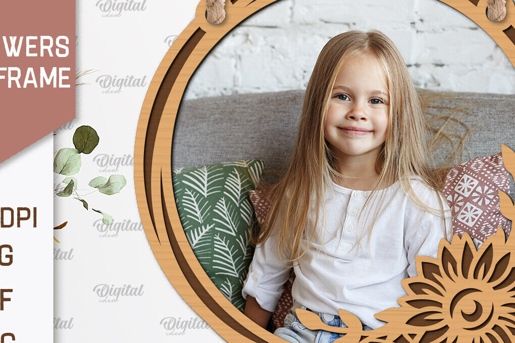 Intra απο ξύλο plywood 3mm-4mm πάχος – Κορνίζες Ηλίανθων  κοπής με λέιζερ Δίασταση  20x20 cm INTRAFABR-100543308