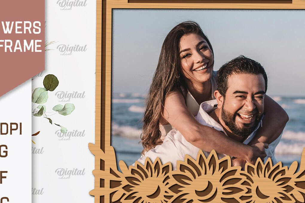 Intra απο ξύλο plywood 3mm-4mm πάχος – Κορνίζες Ηλίανθων  κοπής με λέιζερ Δίασταση  20x20 cm INTRAFABR-100543729