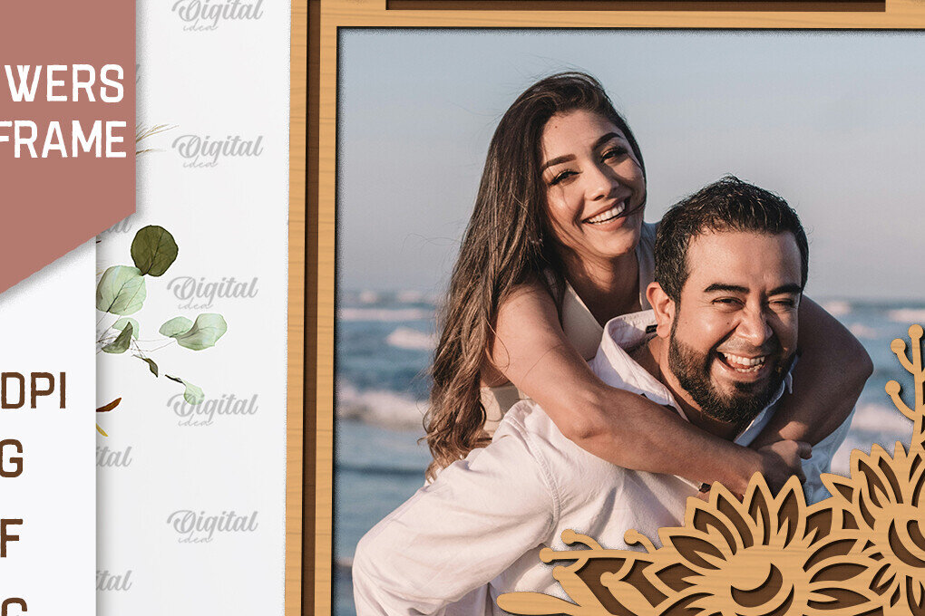 Intra απο ξύλο plywood 3mm-4mm πάχος – Κορνίζες Ηλίανθων  κοπής με λέιζερ Δίασταση  20x20 cm INTRAFABR-100543768