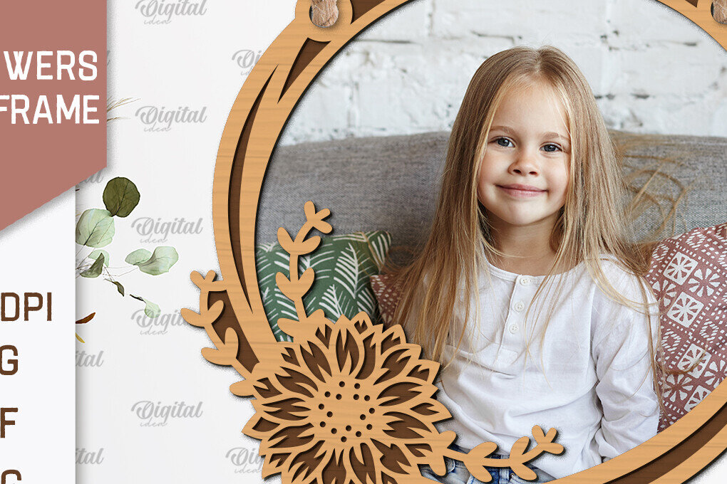 Intra απο ξύλο plywood 3mm-4mm πάχος – Κορνίζες Ηλίανθων  κοπής με λέιζερ Δίασταση  20x20 cm INTRAFABR-100542924