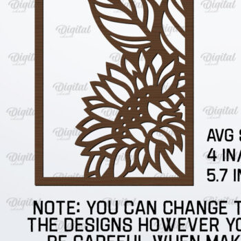 Intra απο ξύλο plywood 3mm-4mm πάχος – Πακέτο κοπής Laser Art Wall Art Sunflowers Δίασταση 40x30 cm INTRAFABR-100477600 - Image 2