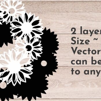 Intra απο ξύλο plywood 3mm-4mm πάχος – Sunflowers Wreath sign, Door Hanger Δίασταση  40x30 cm INTRAFABR-68148859 - Image 2