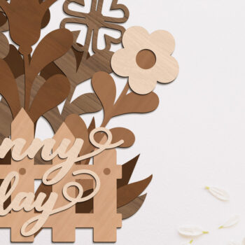 Intra απο ξύλο plywood 3mm-4mm πάχος – Διακοσμητικό πάνελ τοίχου Sunny Day Floral Δίασταση  40x30 cm INTRAFABR-103339832 - Image 1