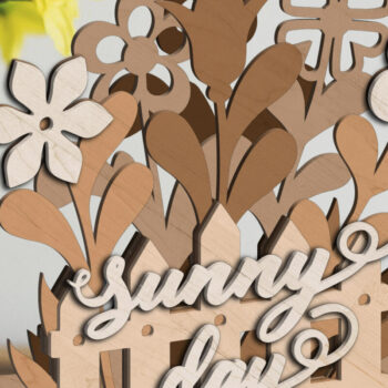 Intra απο ξύλο plywood 3mm-4mm πάχος – Διακοσμητικό πάνελ τοίχου Sunny Day Floral Δίασταση  40x30 cm INTRAFABR-103339832 - Image 3