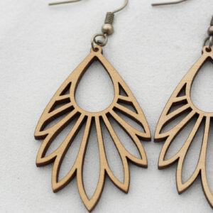 Intra απο ξύλο plywood 3mm-4mm πάχος – Sunray Petal Drop σκουλαρίκια Δίασταση  5x5 cm INTRAFABR-121745887