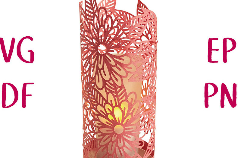 Intra απο ξύλο plywood 3mm-4mm πάχος – Αποκοπή αρχείου Sunrise Flower Lantern Δίασταση  20x20 cm INTRAFABR-13490566