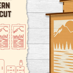 Intra απο ξύλο plywood 3mm-4mm πάχος – Sunset Mountain Lasercut Δίασταση  20x20 cm INTRAFABR-118689737