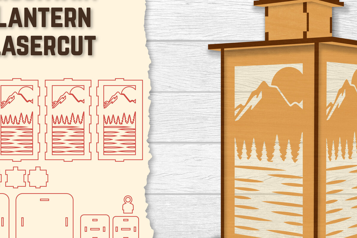 Intra απο ξύλο plywood 3mm-4mm πάχος – Sunset Mountain Lasercut Δίασταση  20x20 cm INTRAFABR-118689737