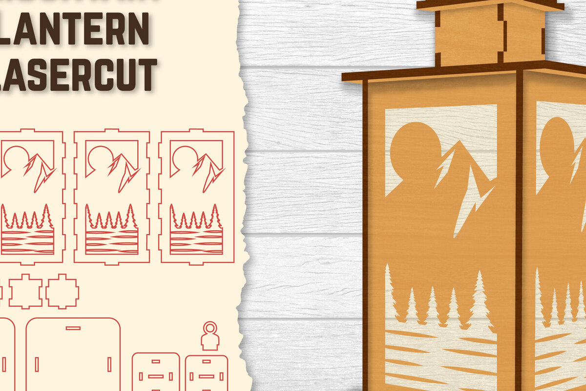 Intra απο ξύλο plywood 3mm-4mm πάχος – Sunset Mountain Lasercut Δίασταση  20x20 cm INTRAFABR-118689742