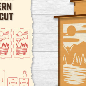 Intra απο ξύλο plywood 3mm-4mm πάχος – Sunset Mountain Lasercut Δίασταση  20x20 cm INTRAFABR-118689748