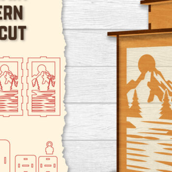 Intra απο ξύλο plywood 3mm-4mm πάχος – Sunset Mountain Lasercut Δίασταση  20x20 cm INTRAFABR-118689698 - Image 1