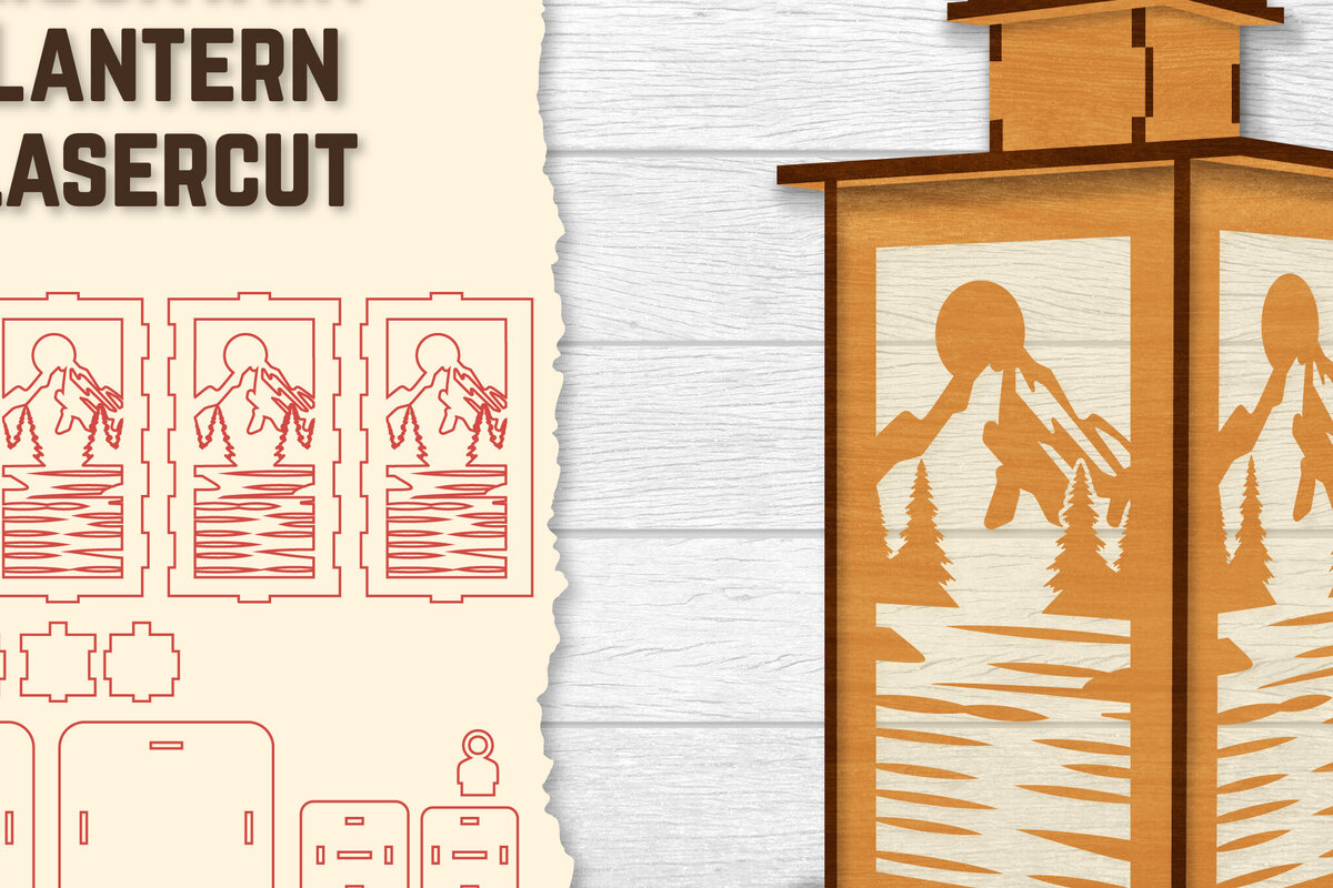 Intra απο ξύλο plywood 3mm-4mm πάχος – Sunset Mountain Lasercut Δίασταση  20x20 cm INTRAFABR-118689698