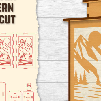 Intra απο ξύλο plywood 3mm-4mm πάχος – Sunset Mountain Lasercut Δίασταση  20x20 cm INTRAFABR-118689705 - Image 1