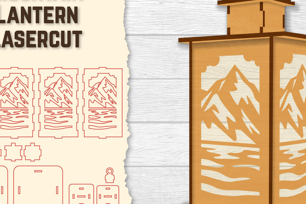 Intra απο ξύλο plywood 3mm-4mm πάχος – Sunset Mountain Lasercut Δίασταση  20x20 cm INTRAFABR-118689718