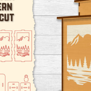 Intra απο ξύλο plywood 3mm-4mm πάχος – Sunset Mountain Lasercut Δίασταση  20x20 cm INTRAFABR-118689723