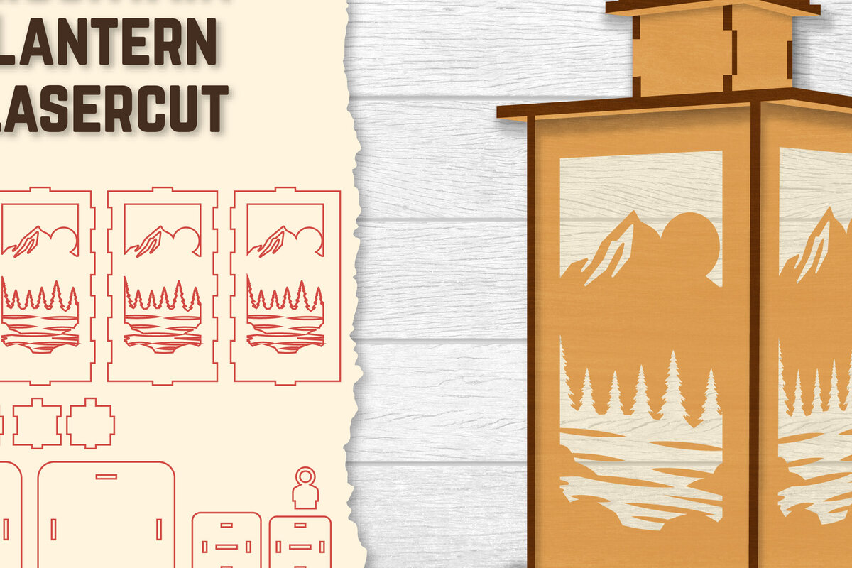 Intra απο ξύλο plywood 3mm-4mm πάχος – Sunset Mountain Lasercut Δίασταση  20x20 cm INTRAFABR-118689723