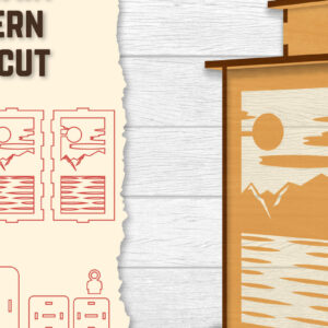 Intra απο ξύλο plywood 3mm-4mm πάχος – Sunset Mountain Lasercut Δίασταση  20x20 cm INTRAFABR-118689728