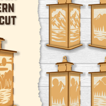 Intra απο ξύλο plywood 3mm-4mm πάχος – Φωτιστικό Sunset Mountain Lasercut BNDLES Δίασταση  20x20 cm INTRAFABR-118689767 - Image 1