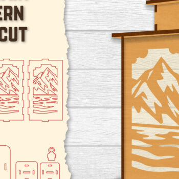 Intra απο ξύλο plywood 3mm-4mm πάχος – Φωτιστικό Sunset Mountain Lasercut BNDLES Δίασταση  20x20 cm INTRAFABR-118689767 - Image 2