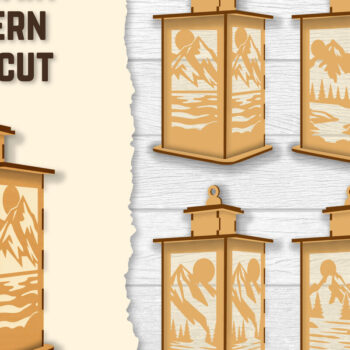 Intra απο ξύλο plywood 3mm-4mm πάχος – Φωτιστικό Sunset Mountain Lasercut BNDLES Δίασταση  20x20 cm INTRAFABR-118689758 - Image 1