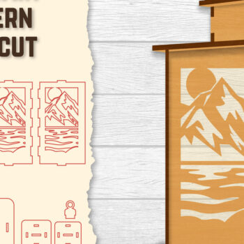 Intra απο ξύλο plywood 3mm-4mm πάχος – Φωτιστικό Sunset Mountain Lasercut BNDLES Δίασταση  20x20 cm INTRAFABR-118689758 - Image 2