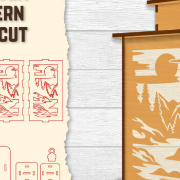 Intra απο ξύλο plywood 3mm-4mm πάχος – Φωτιστικό Sunset Mountain Lasercut BNDLES Δίασταση  20x20 cm INTRAFABR-118689758 - Image 4