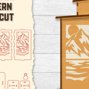 Intra απο ξύλο plywood 3mm-4mm πάχος – Sunset Mountain Lasercut Δίασταση  20x20 cm INTRAFABR-118689679