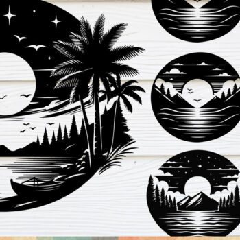 Intra απο ξύλο plywood 3mm-4mm πάχος – Πακέτο Scene 30 Sunset Δίασταση  20x20 cm INTRAFABR-123794237 - Image 1