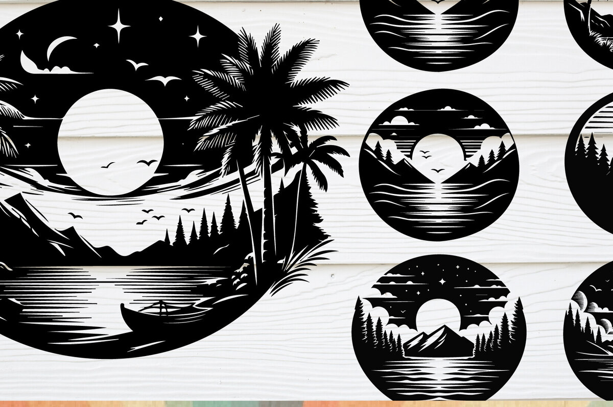 Intra απο ξύλο plywood 3mm-4mm πάχος – Πακέτο Scene 30 Sunset Δίασταση  20x20 cm INTRAFABR-123794237