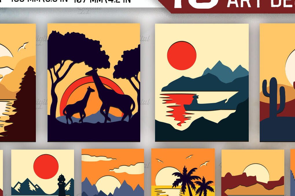 Intra απο ξύλο plywood 3mm-4mm πάχος – Δέσμη κοπής χαρτιού τοίχου Sunset Δίασταση  40x30 cm INTRAFABR-85846297