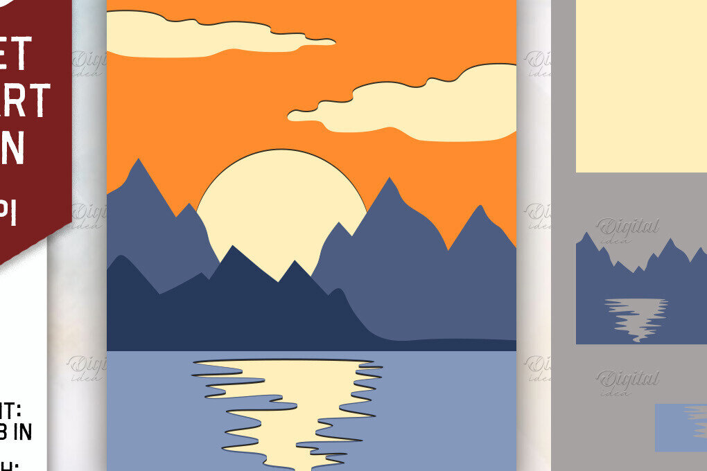 Intra απο ξύλο plywood 3mm-4mm πάχος – Κοπή χαρτιού τοίχου Sunset. Εκτυπώσεις Sunset Δίασταση  40x30 cm INTRAFABR-85773212