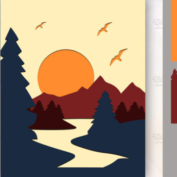 Intra απο ξύλο plywood 3mm-4mm πάχος – Κοπή χαρτιού τοίχου Sunset. Εκτυπώσεις Sunset Δίασταση 40x30 cm INTRAFABR-85773232 - Image 1
