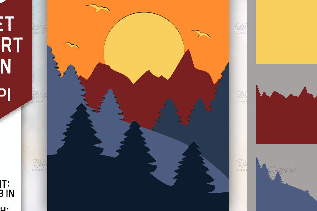 Intra απο ξύλο plywood 3mm-4mm πάχος – Κοπή χαρτιού τοίχου Sunset. Εκτυπώσεις Sunset Δίασταση  40x30 cm INTRAFABR-85773294