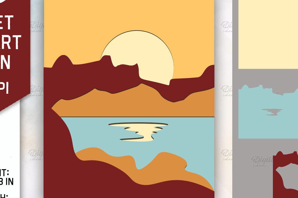 Intra απο ξύλο plywood 3mm-4mm πάχος – Κοπή χαρτιού τοίχου Sunset. Εκτυπώσεις Sunset Δίασταση  40x30 cm INTRAFABR-85773370