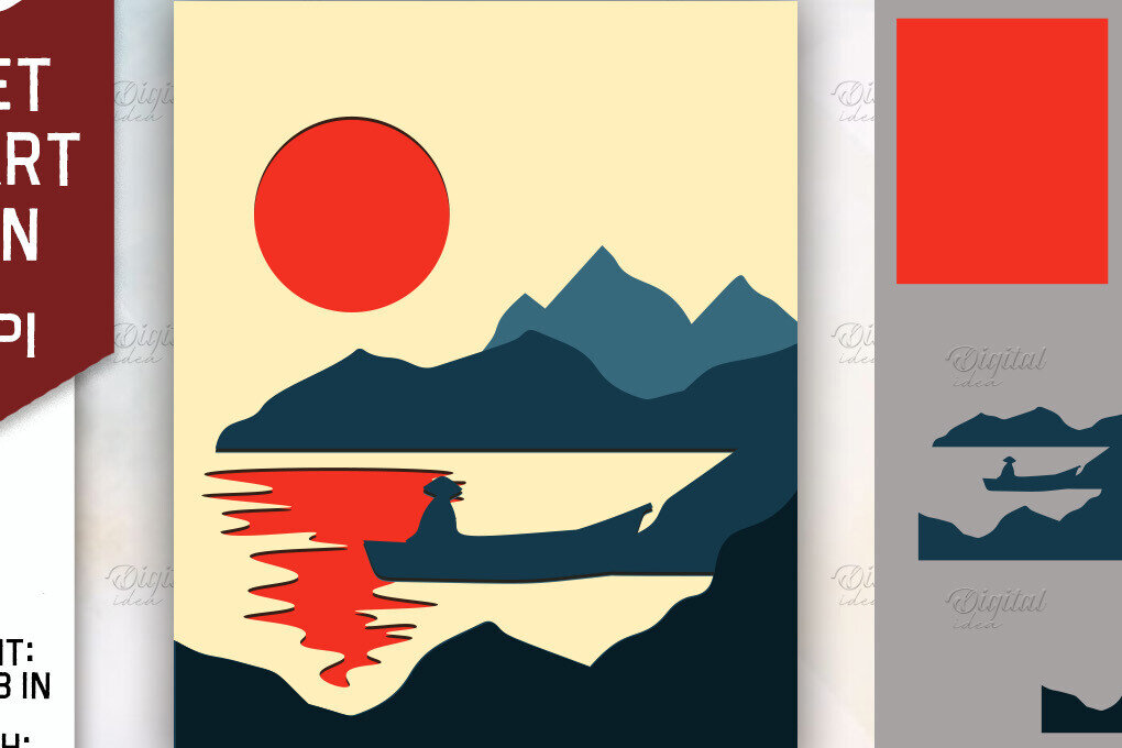 Intra απο ξύλο plywood 3mm-4mm πάχος – Κοπή χαρτιού τοίχου Sunset. Εκτυπώσεις Sunset Δίασταση  40x30 cm INTRAFABR-85773467